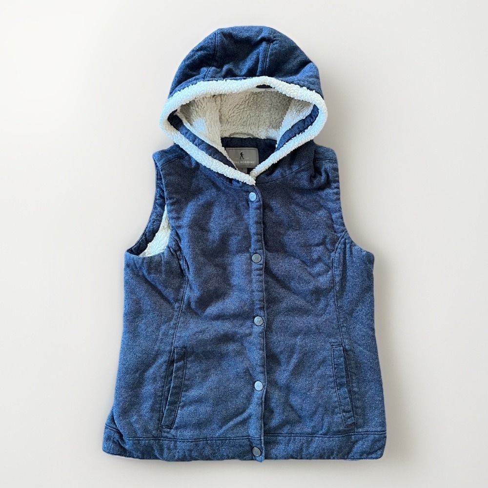 Royal Robbins Blue Sherpa Lined‎ Hooded Vest Jacket Women's Small